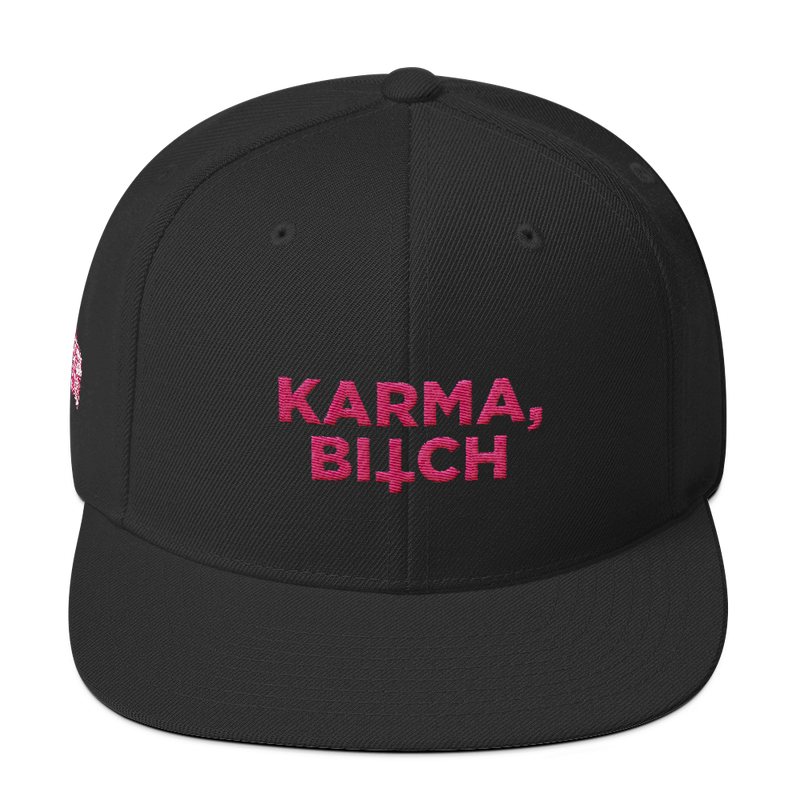 KARMA BITCH-PINK ON BLACK-SNAPBACK