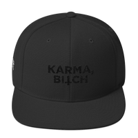 KARMA BITCH-BLACK ON BLACK- WOOL BLEND SNAPBACK