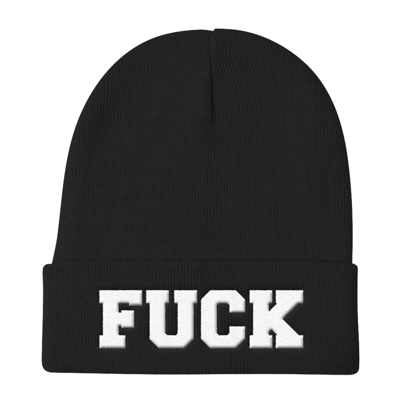 FUCK-EMBROIDERED KNIT BEANIE