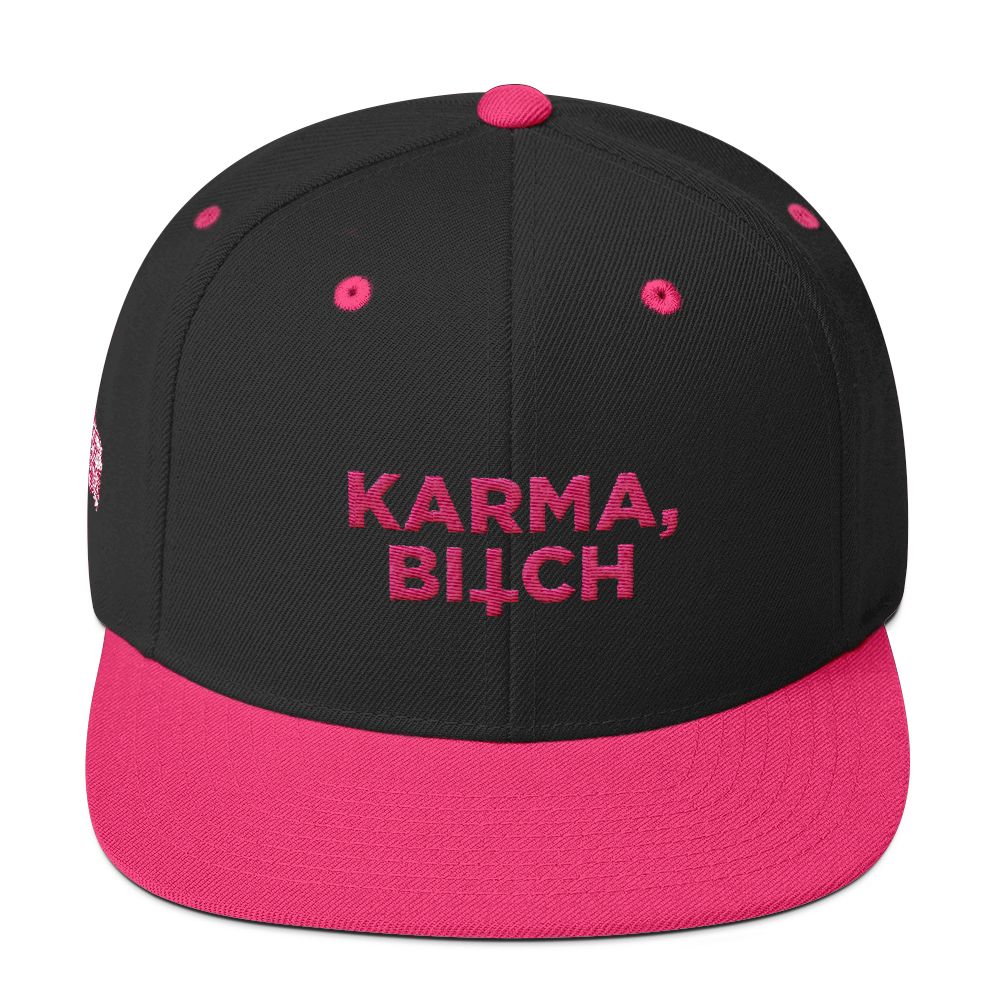 KARMA BITCH-PINK ON BLACK-SNAPBACK
