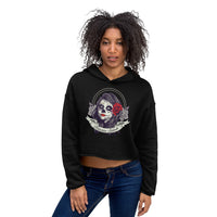 DAY OF THE DEAD-DARK ROSE-CROPPED HOODIE
