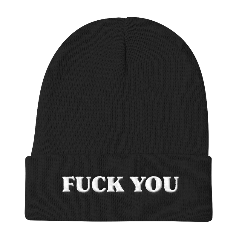 FUCK YOU-EMBROIDED KNIT BEANIE