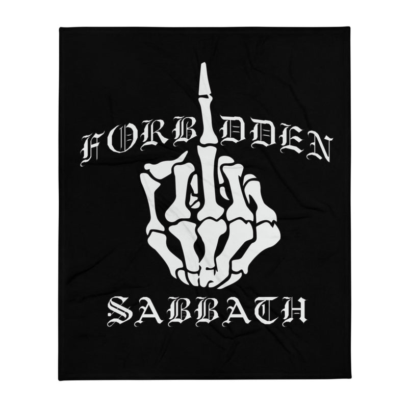 FORBIDDEN SABBATH MIDDLE FINGER-Throw Blanket