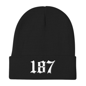 187-EMBROIDERED Knit Beanie