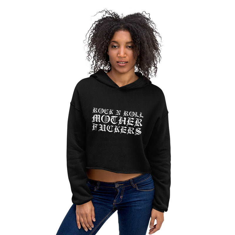 ROCK N ROLL MOTHER FUCKERS-WOMEN'S CROPPED HOODIE