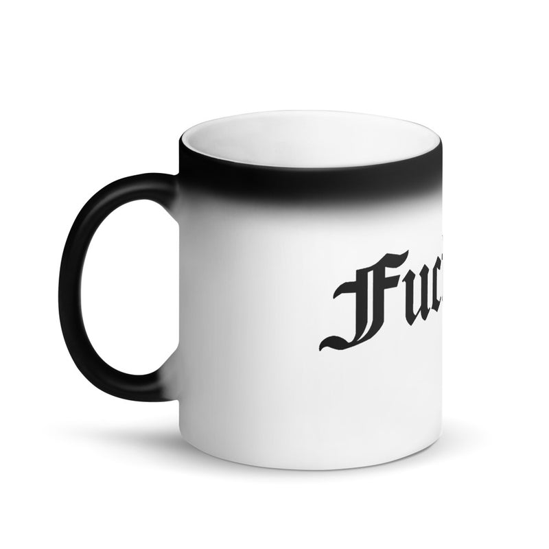 FUCK OFF-IN OLD ENGLISH-MATTE BLACK MAGIC MUG